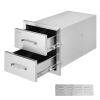 VEVOR Outdoor Kitchen Drawers 14W x 14.3H x 23D Inch, Flush Mount Double BBQ Drawers Stainless Steel with Handle