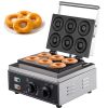VEVOR 110V Commercial Waffle Donut Machine 6 Holes Double-Sided Heating 50-300¬∞C, Electric Doughnut Maker 1550W