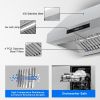 30 inch Under Cabinet Range Hood 900CFM Stainless Steel 9 Speed Gesture&Touch Control