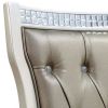 Formal Traditional Set of 2 Dining Chairs Champagne / Warm Grey Solid wood Leatherette Cushion Button Tufted Side Chairs Kitchen Dining Room Furniture