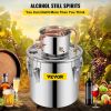 VEVOR Moonshine Still 9.6Gal 38L, Distillery Kit with Circulating Pump, Alcohol Still Copper Tube, Whiskey Distilling Kit w/Build-In Thermometer