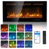 ZOKOP 36" Smart WiFi Electric Fireplace Insert, 1500W Wall Recessed/Mounted, Freestanding Fireplace Heater with Remote Control
