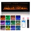 ZOKOP 50" Smart WiFi Electric Fireplace Insert, 1500W Wall Recessed/Mounted, Freestanding Fireplace Heater with Remote Control
