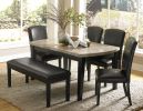 Dining Chairs Set of 2, Dark Espresso Finish Wooden Kitchen Dining Room Furniture Faux Leather Upholstery Side Chairs