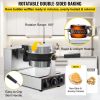 VEVOR Commercial Bubble Waffle Maker, Hexagonal Mould, 1200W Egg Bubble Puff Iron w/ 360¬∞Rotatable 2 Pans & Bent Handles