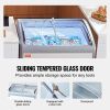 VEVOR Commercial Ice Cream Display Case, 9.3 Cu.ft Chest Freezer, Mobile Glass Top Deep Freezer, Restaurant Gelato Dipping Cabinet with 3 Wire Baskets