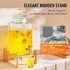 VEVOR Beverage Dispenser, 2.5 Gallon Drink Dispensers for Parties, Glass Juice Dispenser with Stand, Stainless Steel Spigot