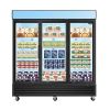 ORIKOOL Glass Door Merchandiser Freezer 70 Cu.ft Swing Door Commercial Reach-In Display Freezers with LED Top Panel Upright Freeze Storage