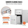 VEVOR Outdoor Kitchen Drawers 13" W x 20.4" H x 20.8" D, Flush Mount Double BBQ Access Drawers with Stainless Steel Handle