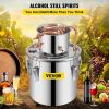VEVOR Water Alcohol Distiller, 3 Gal, Distillery Kit w/Circulating Pump, Alcohol Still Copper Tube, Whiskey Distilling Kit w/Build-In Thermometer