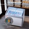 VEVOR Commercial Ice Cream Display Case, 9.3 Cu.ft Chest Freezer, Mobile Glass Top Deep Freezer, Restaurant Gelato Dipping Cabinet with 3 Wire Baskets