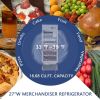 27"W Commercial Refrigerator Single Glass Door Stainless Steel Display Refrigerator 18.68 Cu.ft. Reach-in Merchandising Refrigerator Upright Fan Cooli
