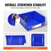 VEVOR Plastic Storage Bin, (11-Inch x 11-Inch x 5-Inch), Hanging Stackable Storage Organizer Bin, Blue/Red, 6-Pack