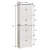 Tall Storage Cabinet with 8 Doors and 4 Shelves, Wall Storage Cabinet for Living Room, Kitchen, Office, Bedroom, Bathroom, White