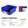 VEVOR Plastic Storage Bin, (11-Inch x 11-Inch x 5-Inch), Hanging Stackable Storage Organizer Bin, Blue/Red, 6-Pack