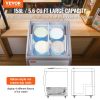 VEVOR Commercial Ice Cream Display Case, 5.6 Cu.ft Chest Freezer, Mobile Glass Top Deep Freezer, Restaurant Gelato Dipping Cabinet with 4 Large Tubs
