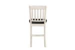 Antique White Finish Set of 2pc Counter Height Chairs Dark Brown Seat Faux Leather Upholstered Kitchen Dining Furniture