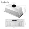Range Hood Insert 30 inch,Stainless Steel Kitchen Vent Hood 600CFM,Built-in Kitchen Stove Hood w/Front Touch Control and Front LED Lights