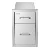 VEVOR Outdoor Kitchen Drawers 13" W x 20.4" H x 20.8" D, Flush Mount Double BBQ Access Drawers with Stainless Steel Handle