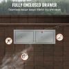 VEVOR Outdoor Kitchen Drawers 30" W x 10" H x 20" D, Horizontal Double BBQ Access Drawers Stainless Steel with Handle