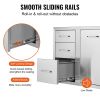 VEVOR Outdoor Kitchen Door Drawer Combo 29.5" W x 22.6" H x 21.7''D, Access Door/Triple Drawers with Propane Drawer and Adjustable Garbage Ring