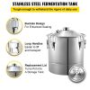 VEVOR 70L 18.5Gal Water Alcohol Distiller 304 Stainless Steel Alcohol Still Wine Making Boiler Home Kit with Thermometer for Whiskey Brandy Essential