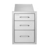 VEVOR Outdoor Kitchen Drawers 14" W x 20.3" H x 23" D, Flush Mount Triple Access BBQ Drawers Stainless Steel with Handle