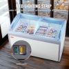VEVOR Commercial Ice Cream Display Case, 12.8 Cu.ft Chest Freezer, Mobile Glass Top Deep Freezer