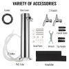 VEVOR Beer Tower, Double Adjustable Brass Faucet Kegerator Tower, Stainless Steel Draft Beer Tower, 3" Diameter Column Beer Dispenser Tower