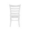 White Finish Dining Chairs Set of 2 Wooden Ladder-Back Casual Farmhouse Style Kitchen Dining Room Furniture