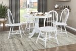 White Finish Side Chairs Set of 2, Farmhouse Style Wooden Furniture Casual Dining Kitchen Traditional Windsor Back Chair