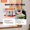 VEVOR Fruit Wine Press, 0.8 Gallon/3L, 2 Stainless Steel Barrels, Manual Juice Maker