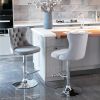 A&A Furniture,Swivel Velvet Barstools Adjusatble Seat Height from 25-33 Inch