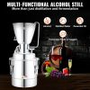 VEVOR Water Alcohol Distiller, 8 Gal/30 L, 304 Stainless Steel Still w/ 6-Lap Coil & Exhaust Port, Home Distillery Kit w/Thermometer Pump