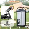 VEVOR Stainless Steel Insulated Beverage Dispenser, 2 Gallon 7.6 Liter, Thermal Hot and Cold Drink Server Dispenser with Spigot Handle