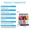 110V Commercial Slushy Machine 45L 3 Tank 1100W Stainless Steel Margarita Frozen Drink With Powerful Compressor Efficient Cooling Perfect for Supermar