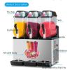 110V Commercial Slushy Machine 45L 3 Tank 1100W Stainless Steel Margarita Frozen Drink With Powerful Compressor Efficient Cooling Perfect for Supermar
