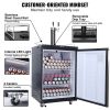 VEVOR Beer Kegerator, Dual Tap Draft Beer Dispenser, Full Size Keg Refrigerator With Shelves, CO2 Cylinder, Drip Tray & Rail