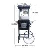 Popcorn Machine with Cart ‚Äì 6oz Popper with Stainless-steel Kettle, Heated Warming Deck, and Old Maids Drawer,Black