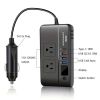 Multi Bulton Socket Car Inverter Mulifunctional Car Power Converter Socket -12V To 220V