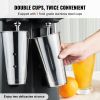 VEVOR Milkshake Maker, 375W x 2 Electric Milkshake Machine, Commercial Double Heads Drink Mixer Blender, LED Intelligent Microswitch