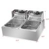 EH82 5000W MAX 110V 12.7QT/12L Stainless Steel Double Cylinder Electric Fryer US Plug