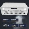 Range Hood Insert 30 inch,Stainless Steel Kitchen Vent Hood 600CFM,Built-in Kitchen Stove Hood w/Front Touch Control and Front LED Lights