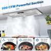 Range Hood Insert 30 inch,Stainless Steel Kitchen Vent Hood 600CFM,Built-in Kitchen Stove Hood w/Front Touch Control and Front LED Lights