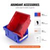 VEVOR Plastic Storage Bin, (5-Inch x 4-Inch x 3-Inch), Hanging Stackable Storage Organizer Bin, Blue/Red, 24-Pack