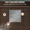 VEVOR Outdoor Kitchen Drawers 14W x 14.3H x 23D Inch, Flush Mount Double BBQ Drawers Stainless Steel with Handle