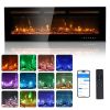 ZOKOP 50" Smart WiFi Electric Fireplace Insert, 1500W Wall Recessed/Mounted, Freestanding Fireplace Heater with Remote Control
