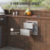 VEVOR Outdoor Kitchen Drawers 14W x 14.3H x 23D Inch, Flush Mount Double BBQ Drawers Stainless Steel with Handle
