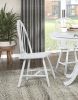 White Finish Side Chairs Set of 2, Farmhouse Style Wooden Furniture Casual Dining Kitchen Traditional Windsor Back Chair