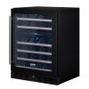 VEVOR Wine Cooler, 46 Bottles Under Counter Built-in or Freestanding Wine Refrigerator, Dual Zone Beverage Cooler with Blue LED Light, Single Door